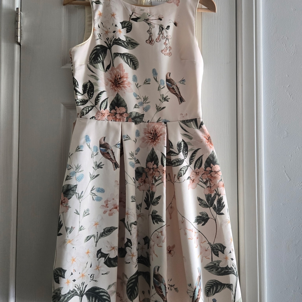 Next Cream Floral Kids Dress